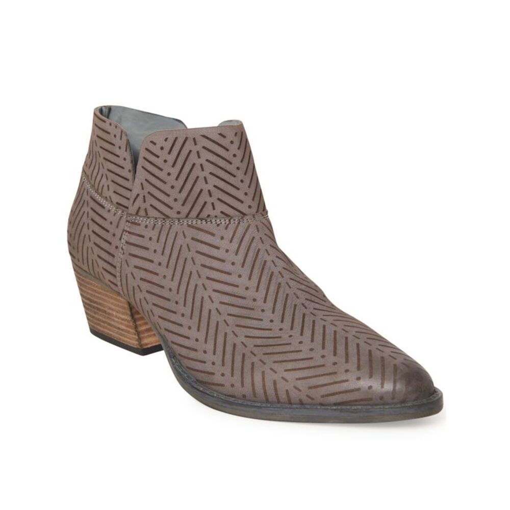 CHARLES BY CHARLES DAVID Womens Gray Zander Almond Leather Booties 5.5 M